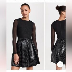 Alice & Olivia vegan leather party dress